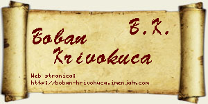 Boban Krivokuća vizit kartica